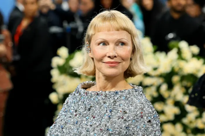 Pamela Anderson with a new hairstyle