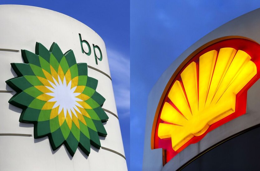 Логотип компаний Shell и BP